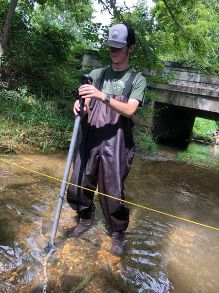 AJ using the flow meter