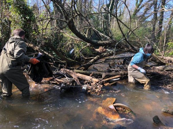 steph and nick clean indian field branch stream