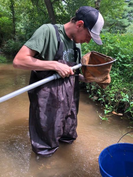 richard looking for macroinvertebrates